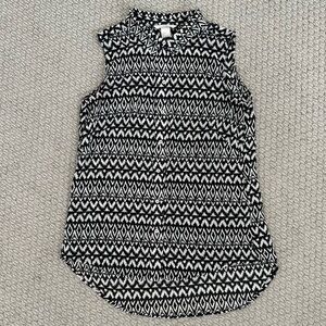 H&M Tribal Button-up Sleeveless Top